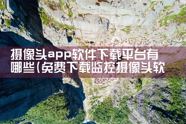摄像头app软件下载平台有哪些