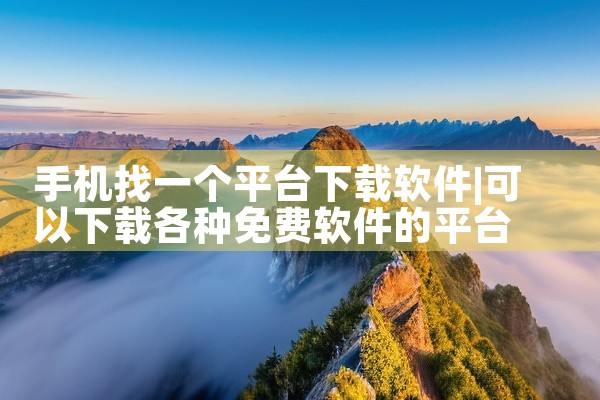 手机找一个平台下载软件