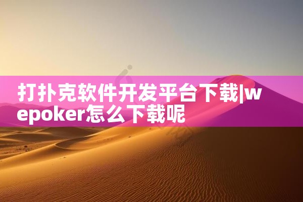 打扑克软件开发平台下载